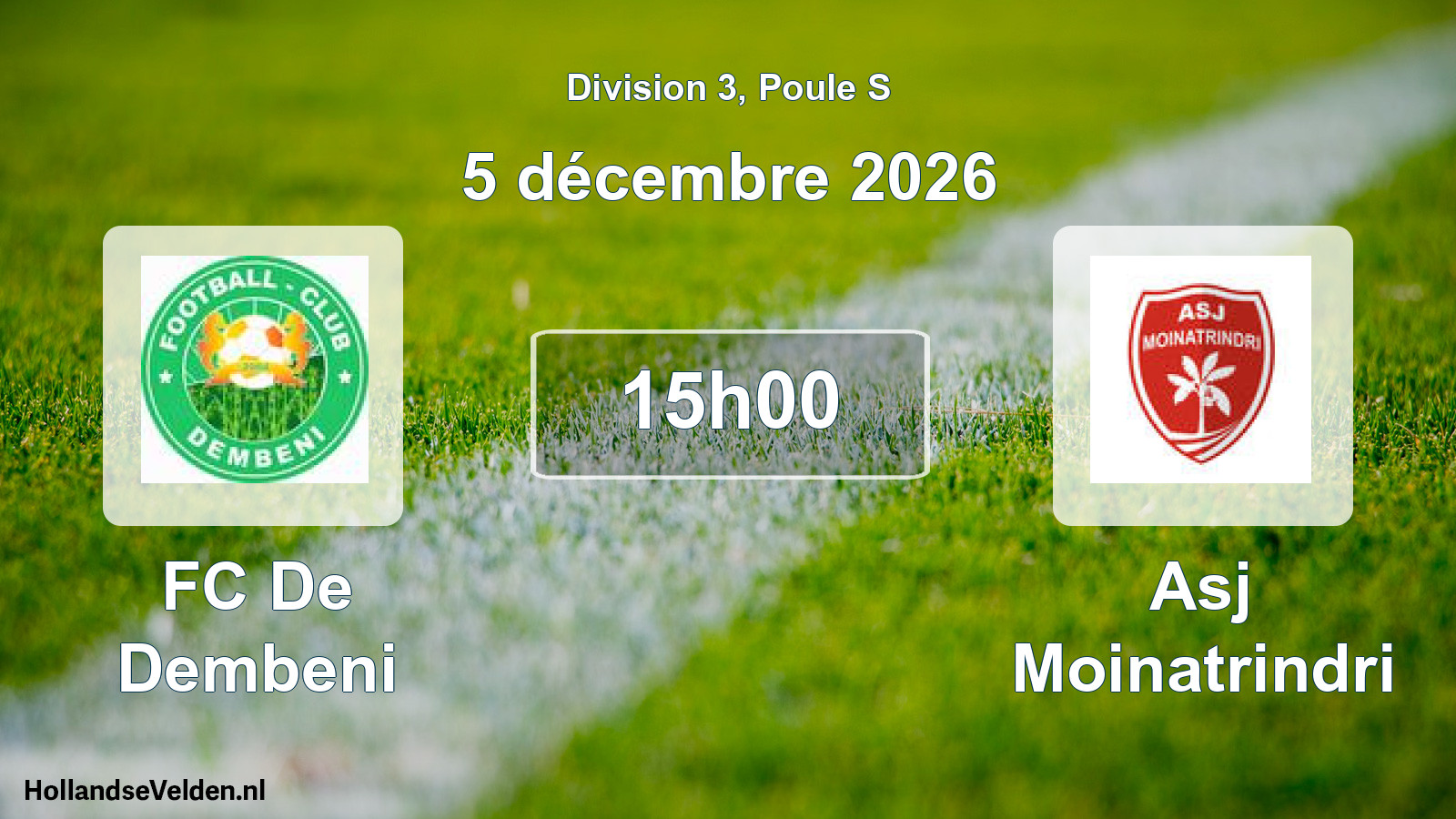 Match programmé: FC De Dembeni - Asj Moinatrindri (5 décembre 2026)