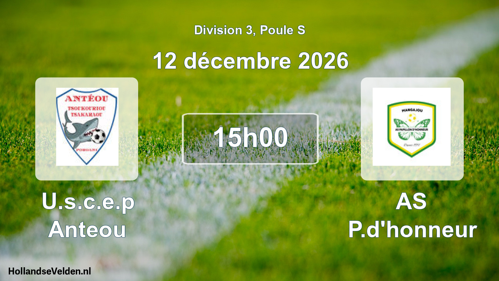 Match programmé: U.s.c.e.p Anteou - AS P.d'honneur (12 décembre 2026)
