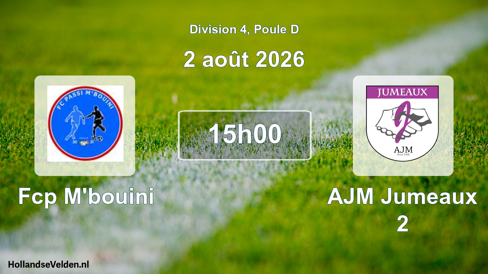 Geplande wedstrijd: Fcp M'bouini - AJM Jumeaux 2 (2 augustus 2026)