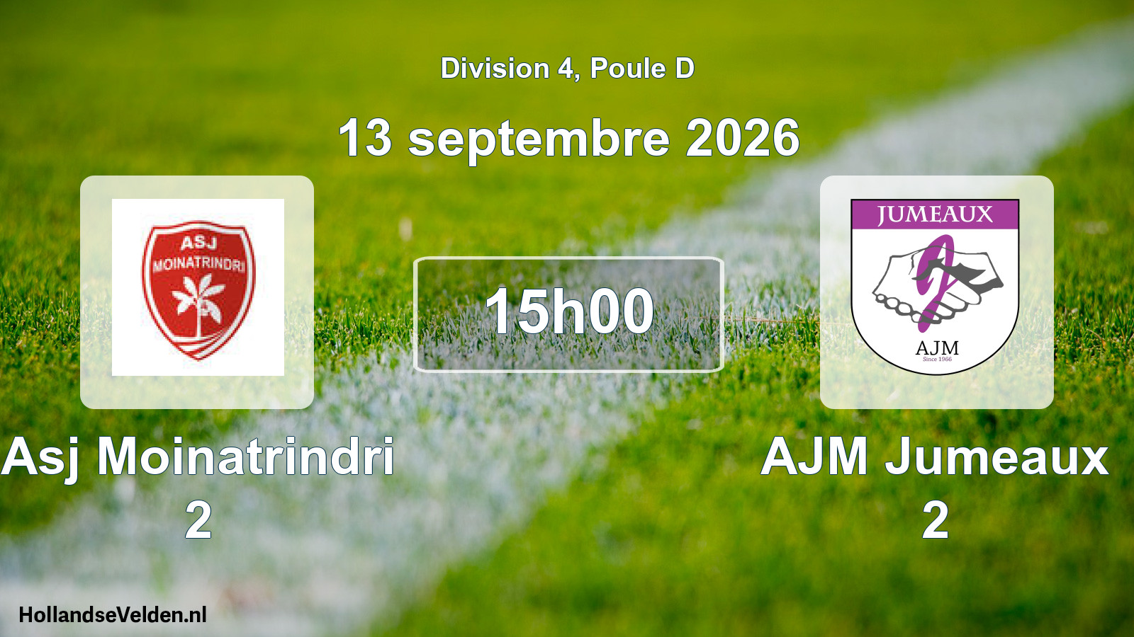 Match programmé: Asj Moinatrindri 2 - AJM Jumeaux 2 (13 septembre 2026)
