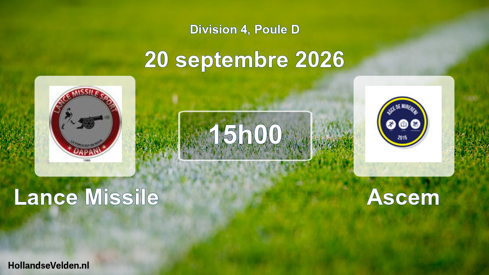 Match programmé: Lance Missile - Ascem (20 septembre 2026)