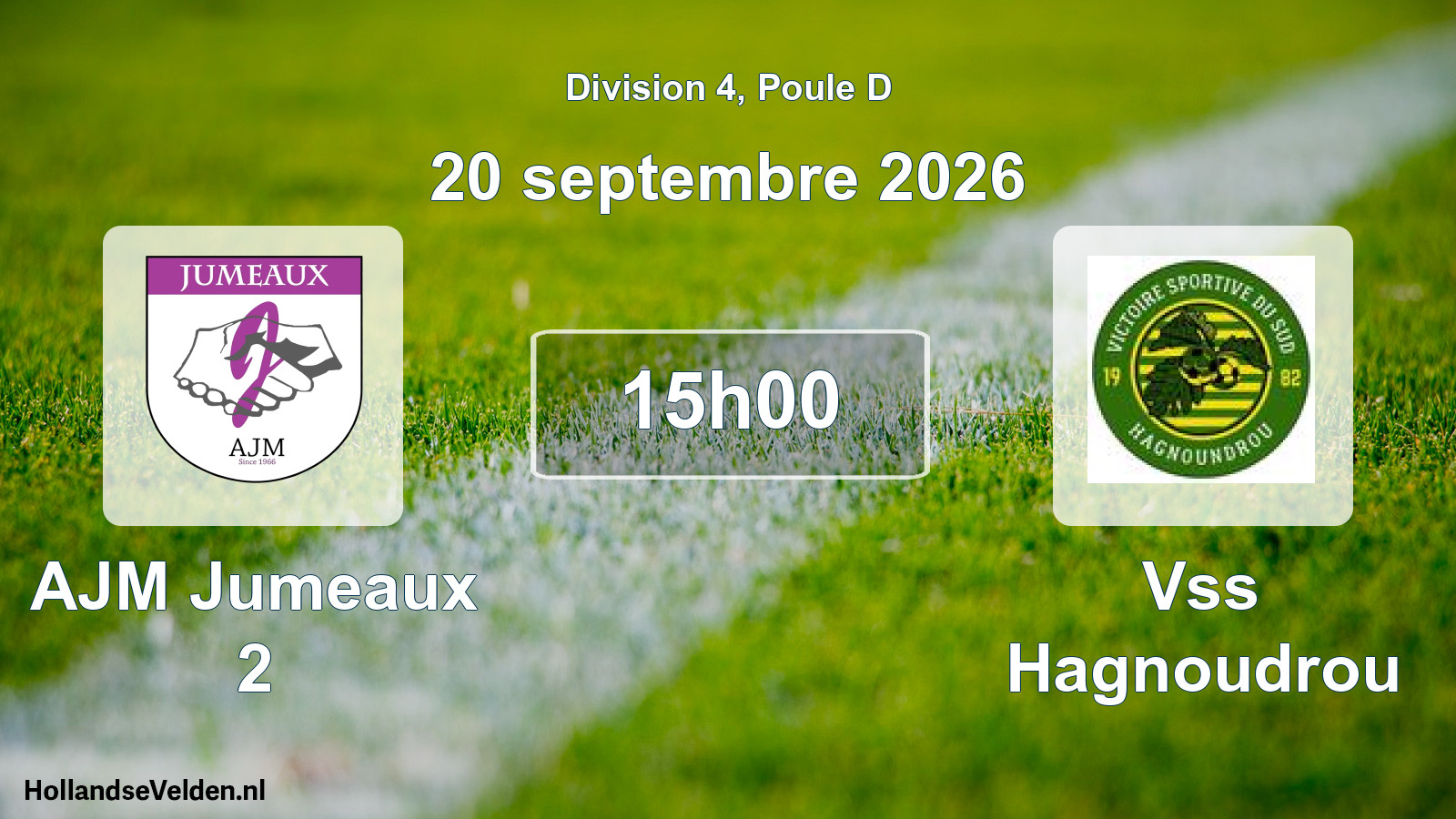 Match programmé: AJM Jumeaux 2 - Vss Hagnoudrou (20 septembre 2026)