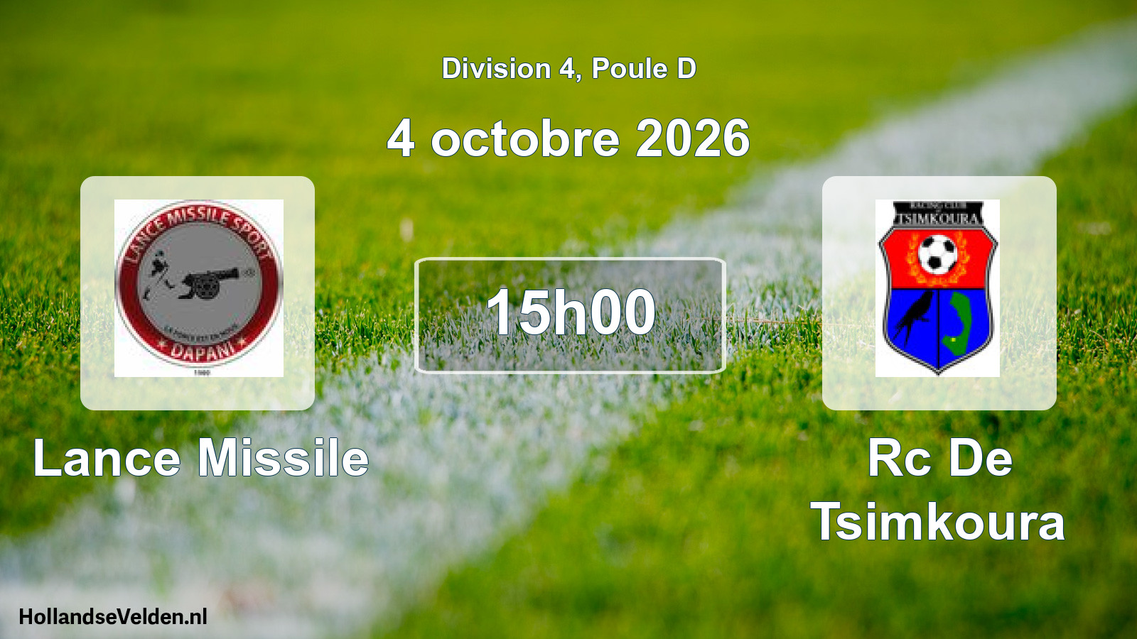 Scheduled Match: Lance Missile - Rc De Tsimkoura (4 October 2026)