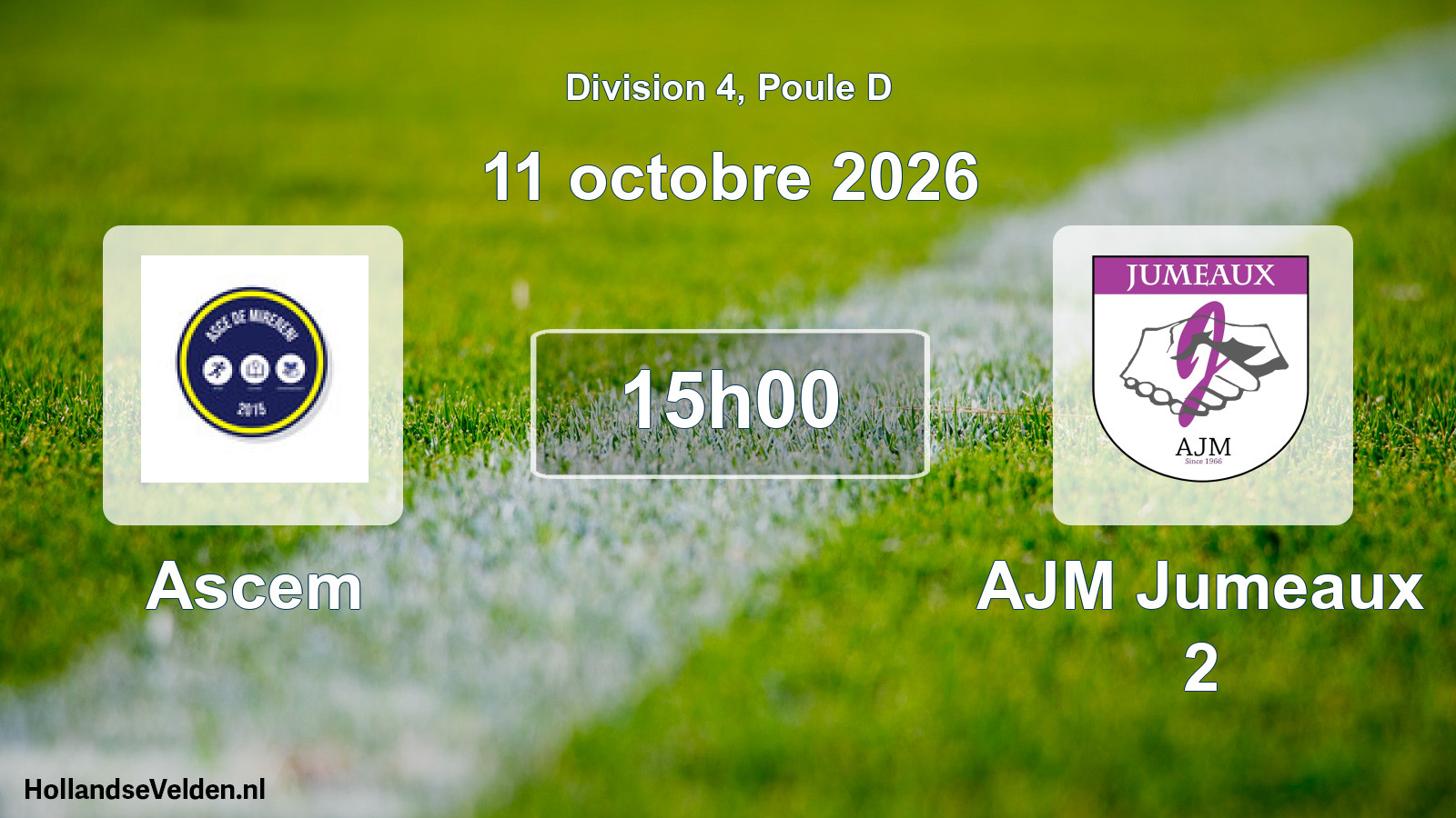 Match programmé: Ascem - AJM Jumeaux 2 (11 octobre 2026)