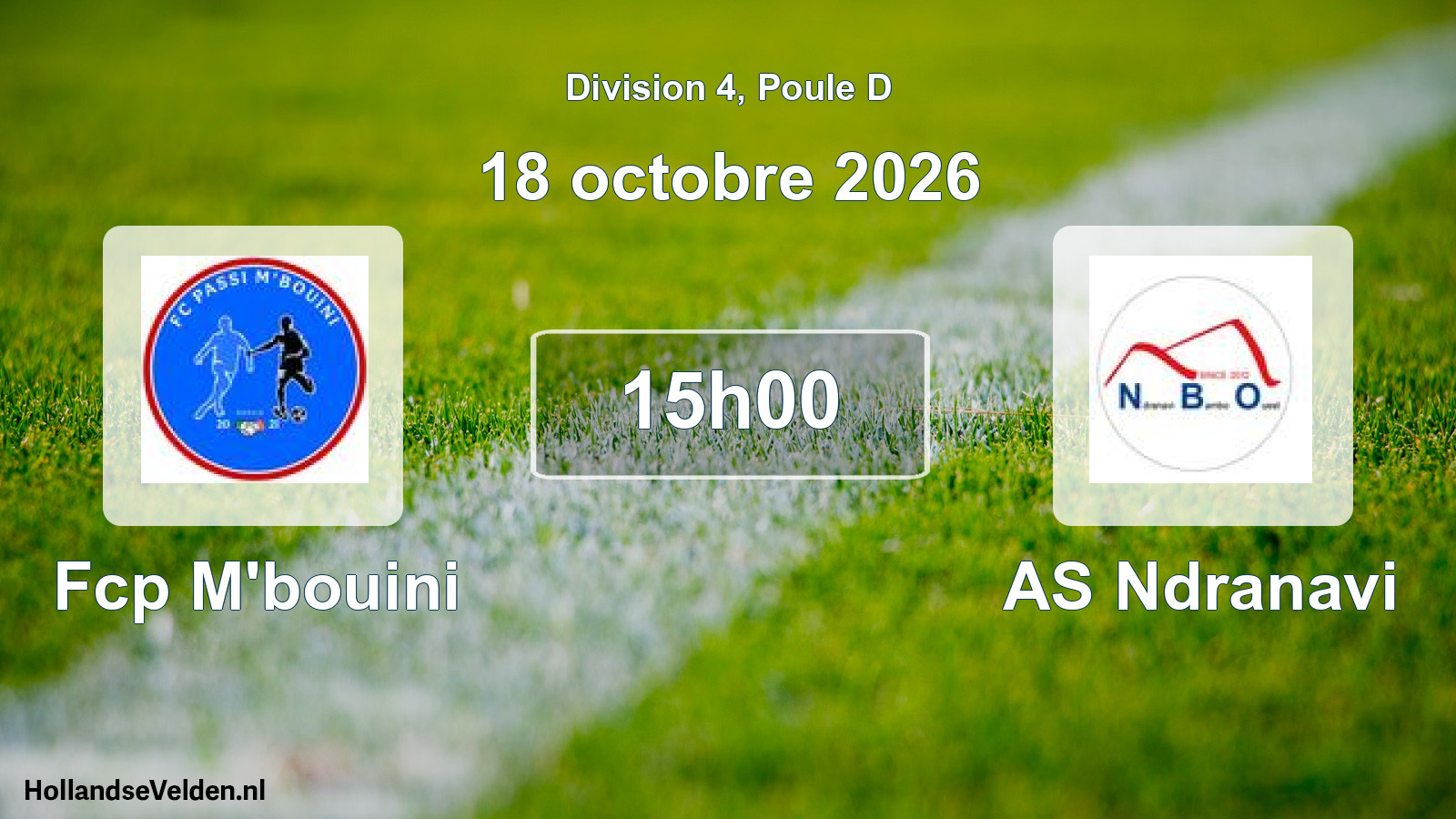 Match programmé: Fcp M'bouini - AS Ndranavi (18 octobre 2026)