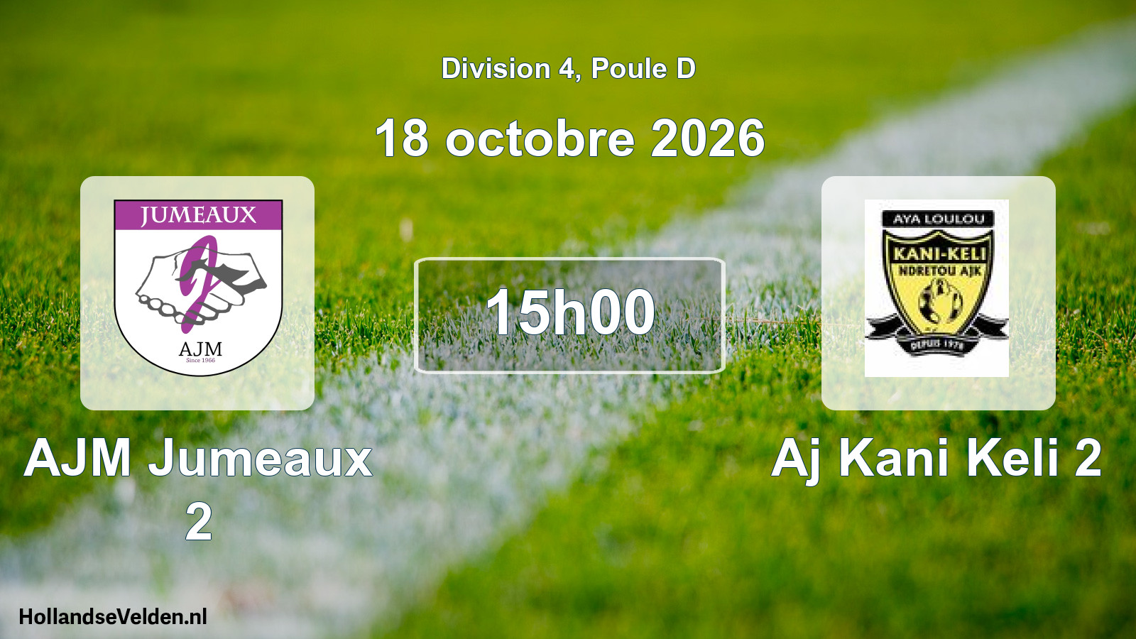 Match programmé: AJM Jumeaux 2 - Aj Kani Keli 2 (18 octobre 2026)