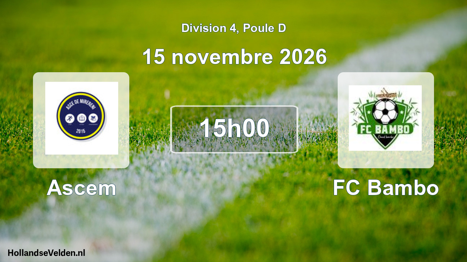 Match programmé: Ascem - FC Bambo (15 novembre 2026)