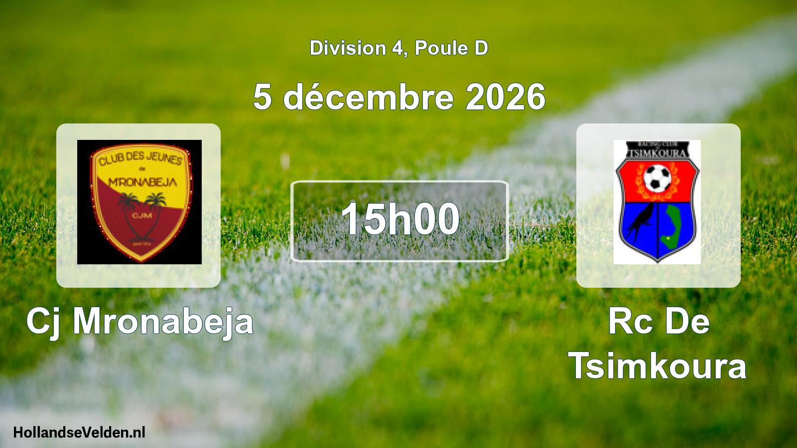 Match programmé: Cj Mronabeja - Rc De Tsimkoura (5 décembre 2026)