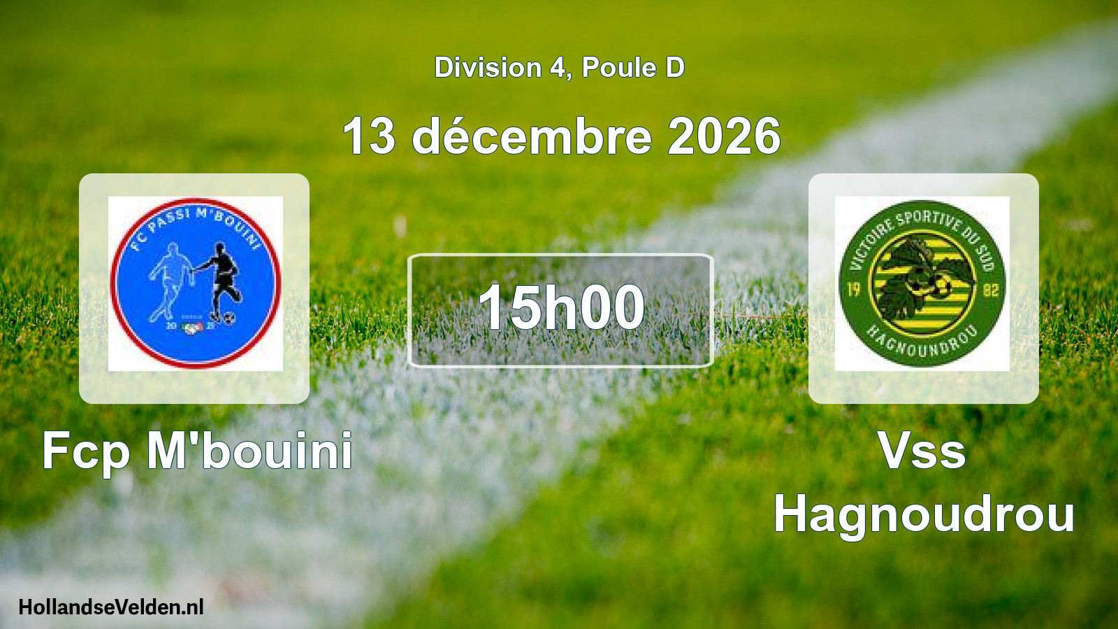 Match programmé: Fcp M'bouini - Vss Hagnoudrou (13 décembre 2026)
