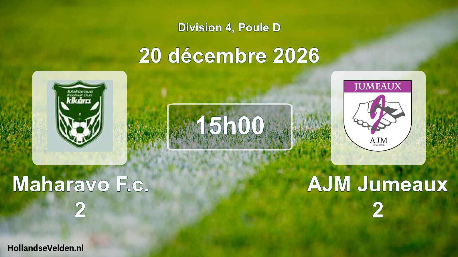 Match programmé: Maharavo F.c. 2 - AJM Jumeaux 2 (20 décembre 2026)