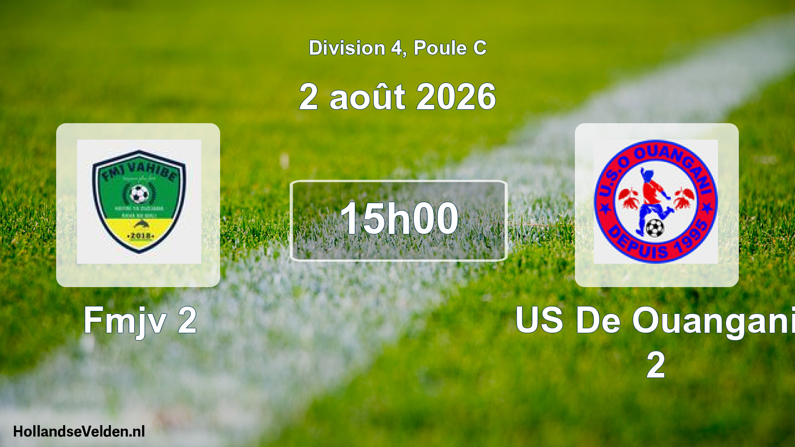 Scheduled Match: Fmjv 2 - US De Ouangani 2 (2 August 2026)