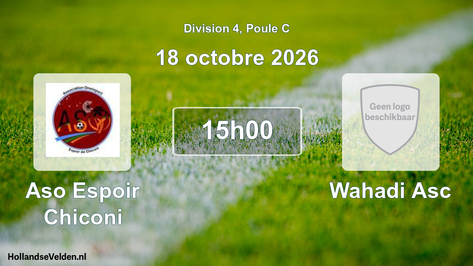 Match programmé: Aso Espoir Chiconi - Wahadi Asc (18 octobre 2026)
