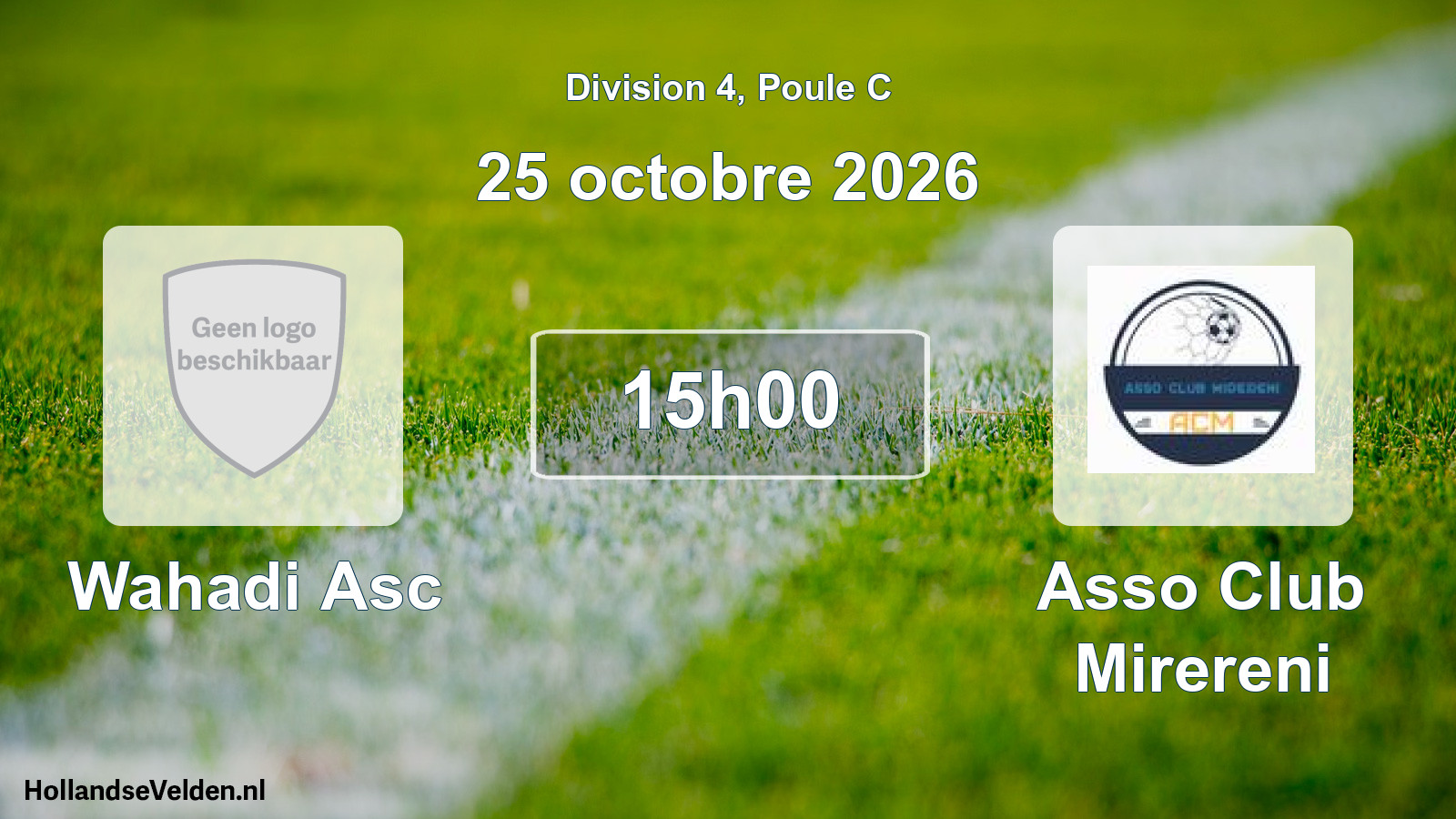 Scheduled Match: Wahadi Asc - Asso Club Mirereni (25 October 2026)
