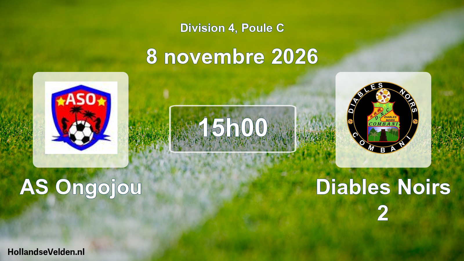Match programmé: AS Ongojou - Diables Noirs 2 (8 novembre 2026)