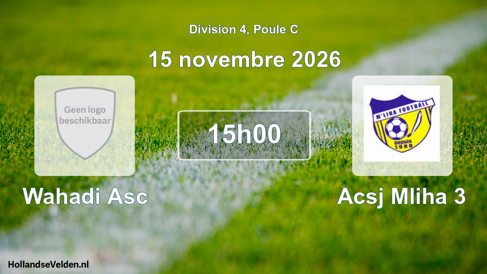 Scheduled Match: Wahadi Asc - Acsj Mliha 3 (15 November 2026)