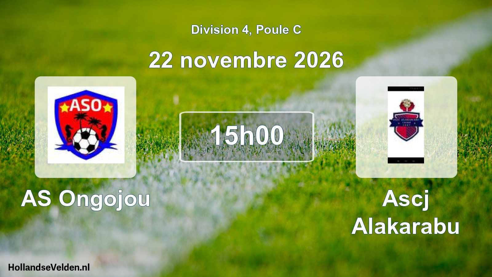 Match programmé: AS Ongojou - Ascj Alakarabu (22 novembre 2026)