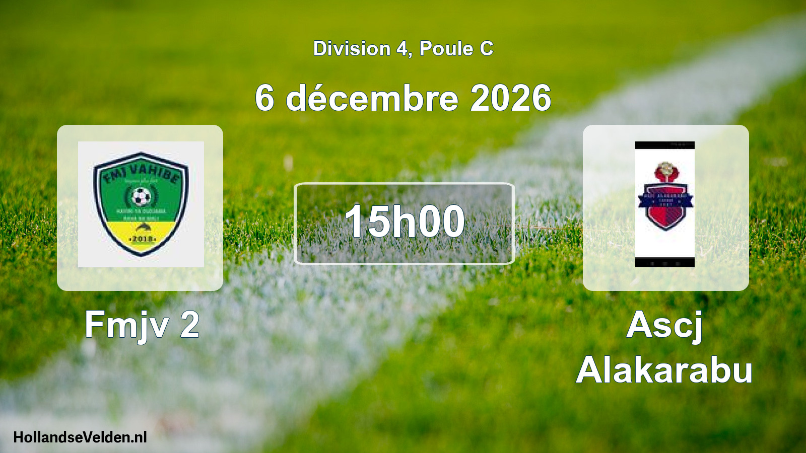 Match programmé: Fmjv 2 - Ascj Alakarabu (6 décembre 2026)