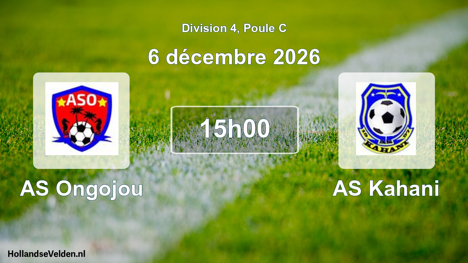 Match programmé: AS Ongojou - AS Kahani (6 décembre 2026)