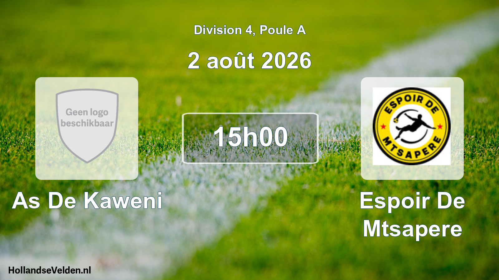 Match programmé: As De Kaweni - Espoir De Mtsapere (2 août 2026)