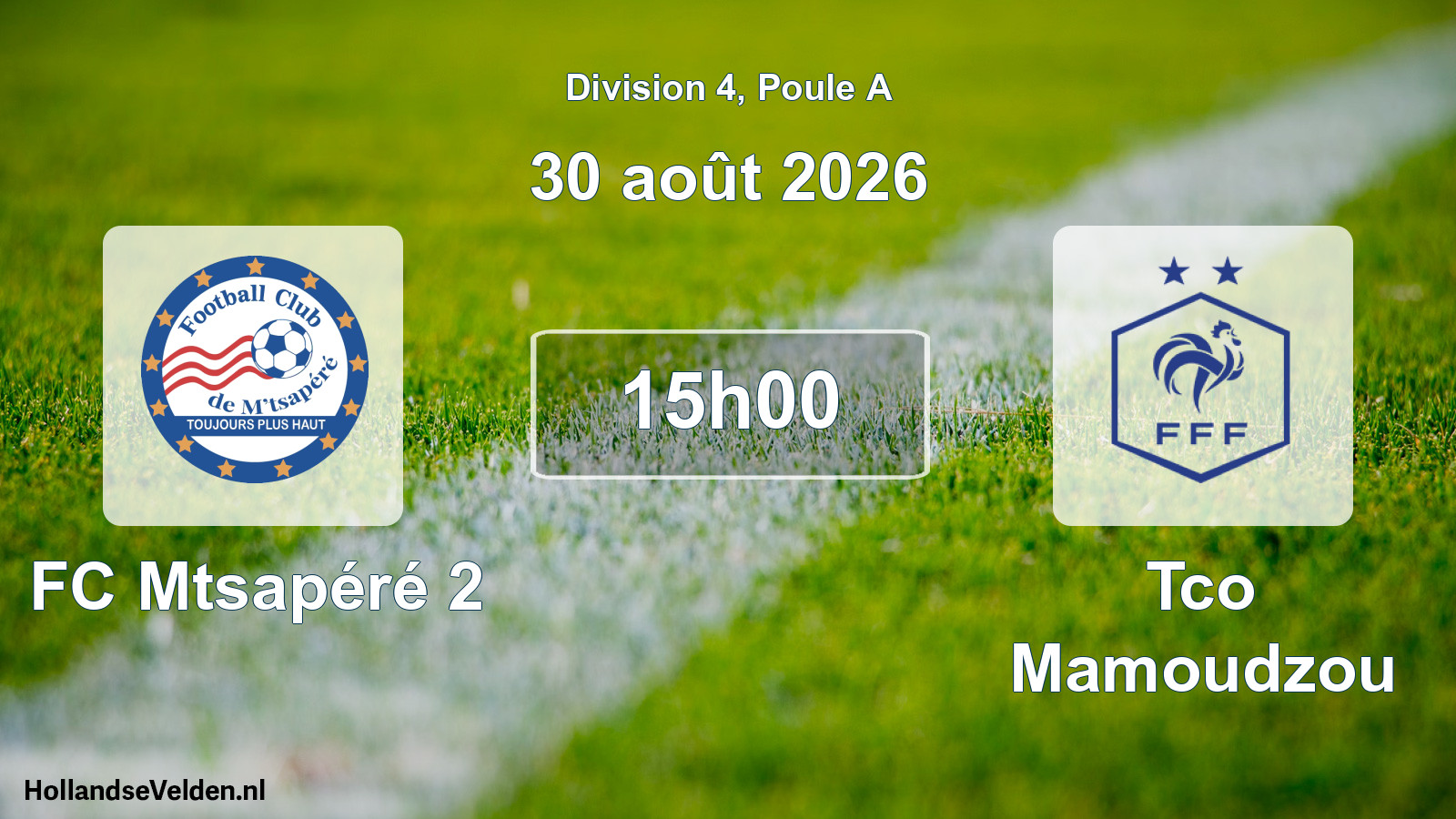 Scheduled Match: FC Mtsapéré 2 - Tco Mamoudzou (30 August 2026)