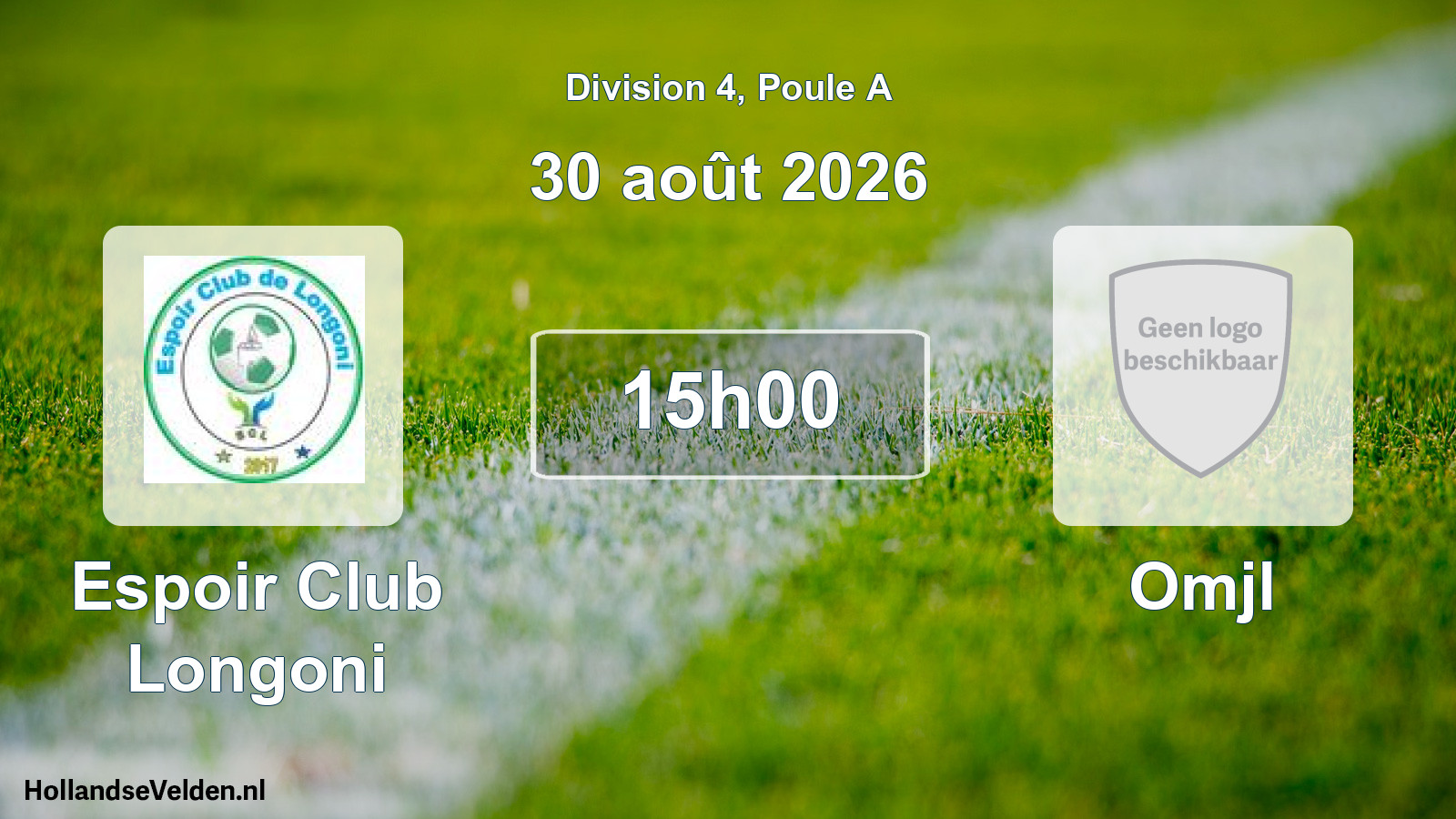 Match programmé: Espoir Club Longoni - Omjl (30 août 2026)