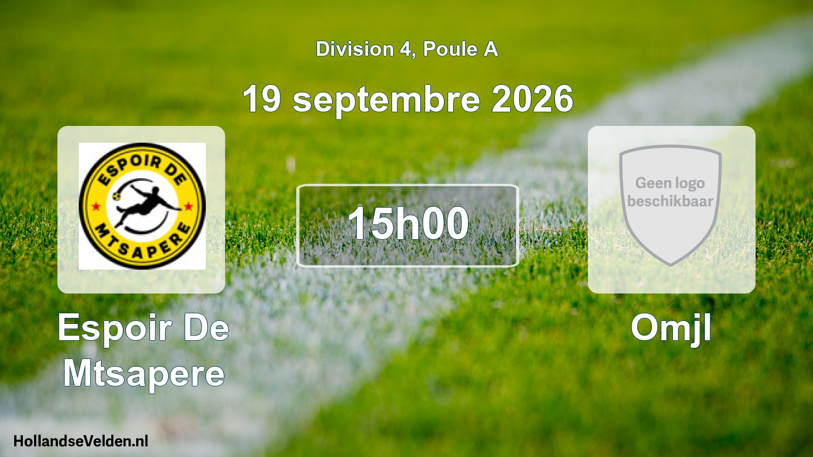 Match programmé: Espoir De Mtsapere - Omjl (19 septembre 2026)