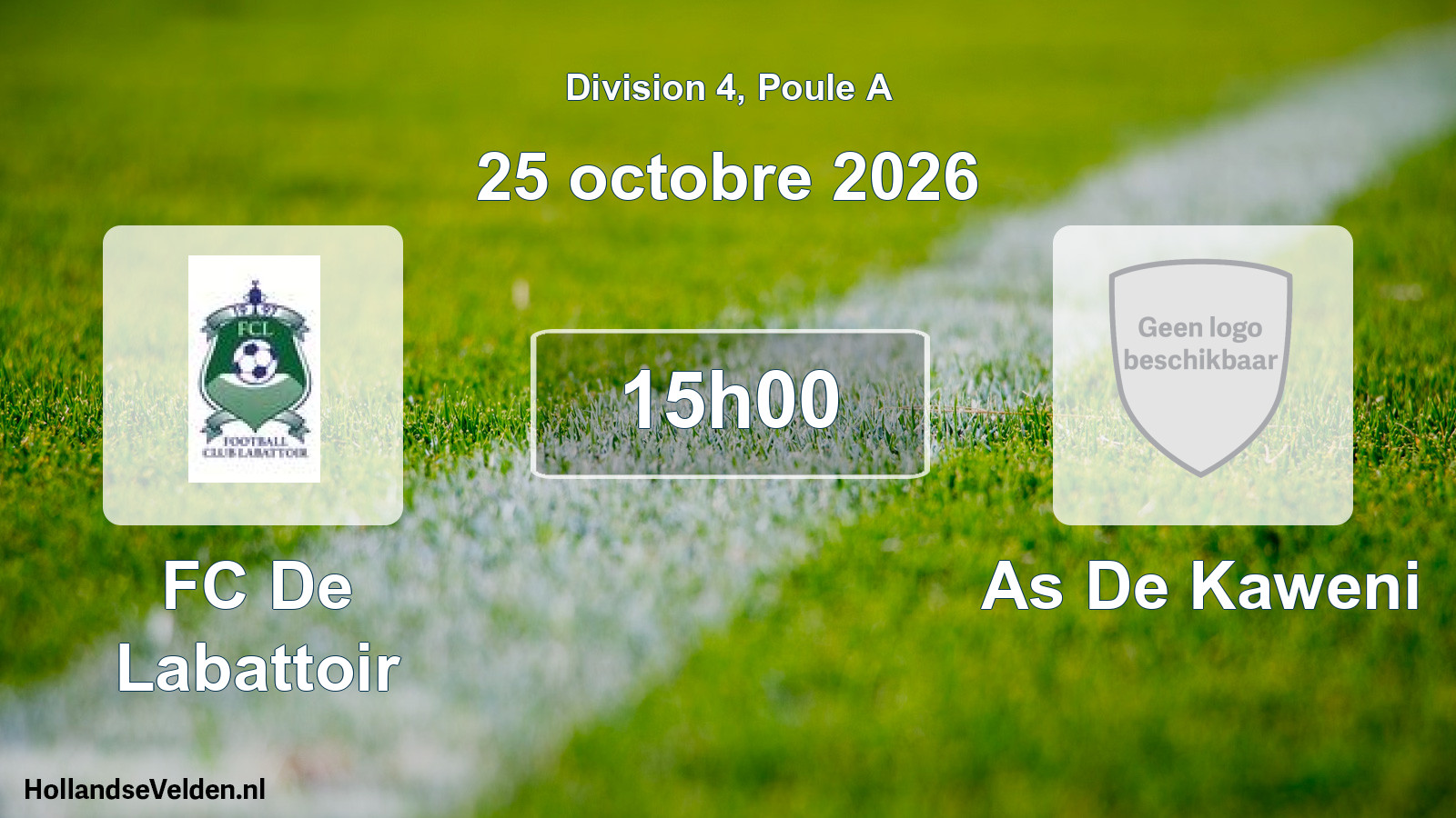Scheduled Match: FC De Labattoir - As De Kaweni (25 October 2026)