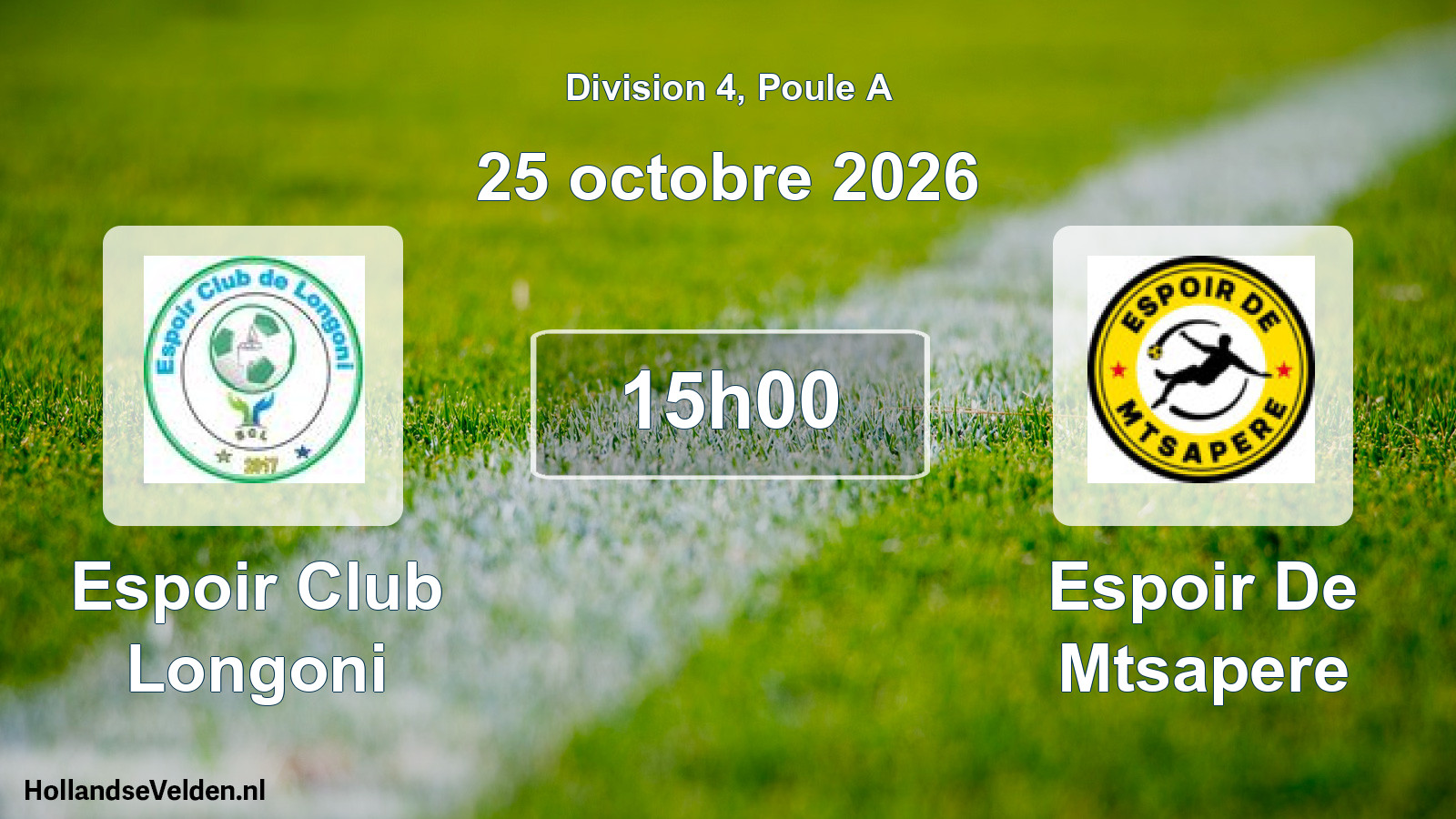 Match programmé: Espoir Club Longoni - Espoir De Mtsapere (25 octobre 2026)