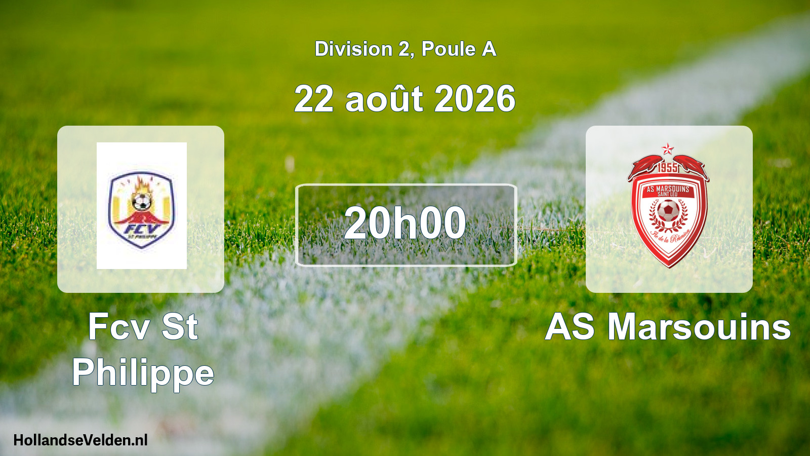 Match programmé: Fcv St Philippe - AS Marsouins (22 août 2026)