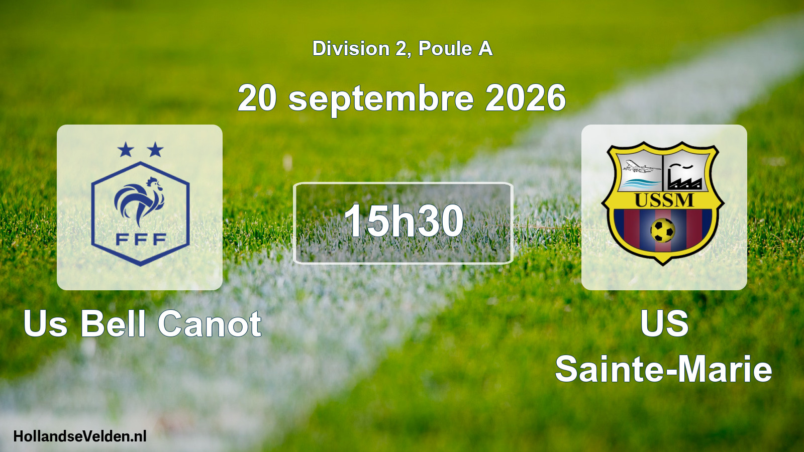 Match programmé: Us Bell Canot - US Sainte-Marie (20 septembre 2026)
