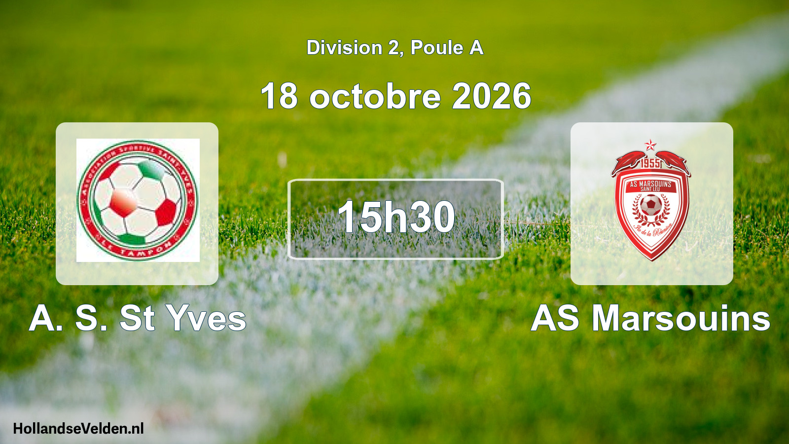 Match programmé: A. S. St Yves - AS Marsouins (18 octobre 2026)