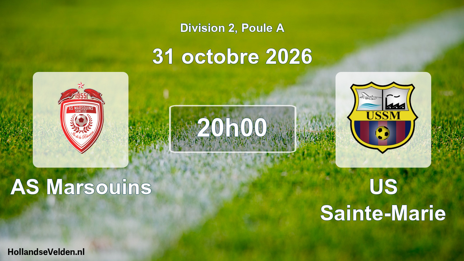 Match programmé: AS Marsouins - US Sainte-Marie (31 octobre 2026)
