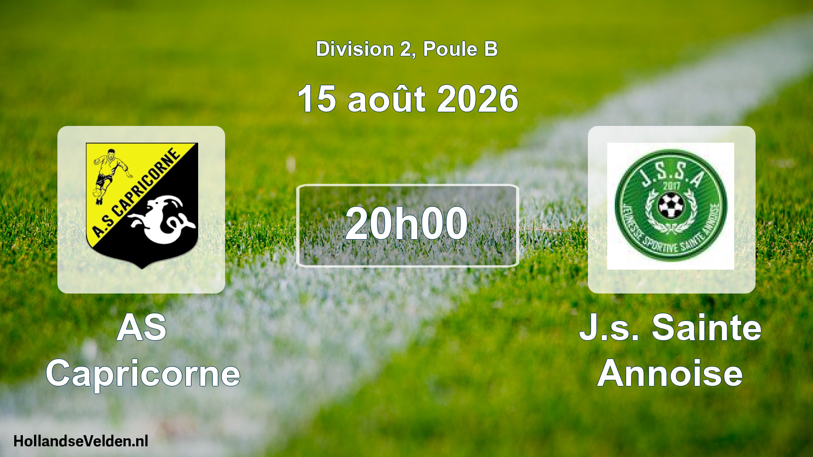 Geplande wedstrijd: AS Capricorne - J.s. Sainte Annoise (15 augustus 2026)