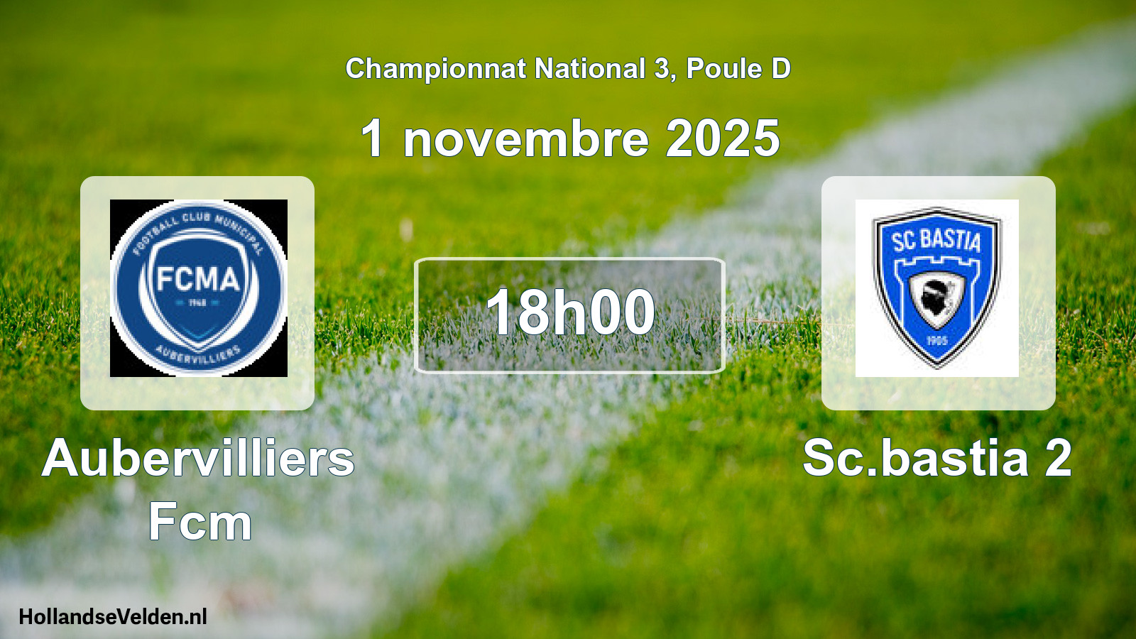 Geplande wedstrijd: Aubervilliers Fcm - Sc.bastia 2 (1 november 2025)
