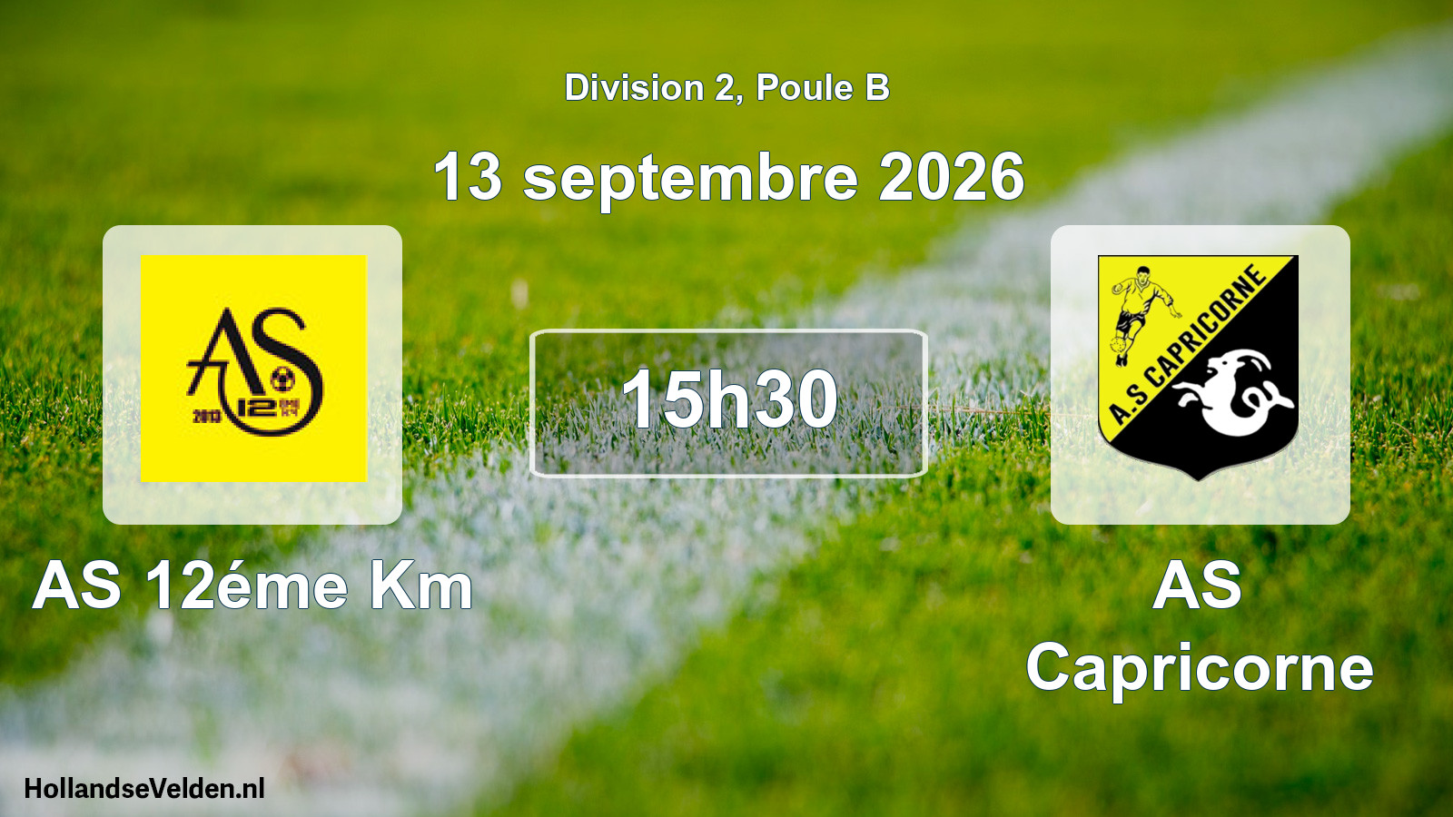 Match programmé: AS 12éme Km - AS Capricorne (13 septembre 2026)