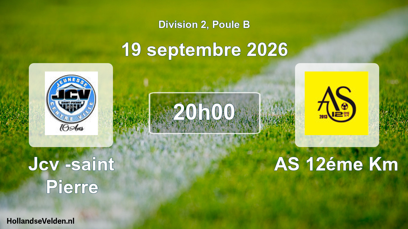 Match programmé: Jcv -saint Pierre - AS 12éme Km (19 septembre 2026)
