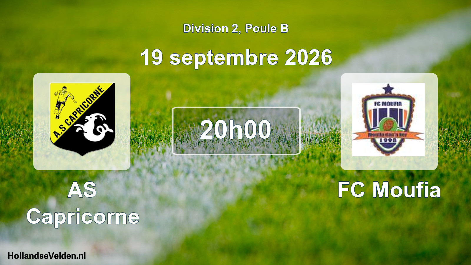 Match programmé: AS Capricorne - FC Moufia (19 septembre 2026)