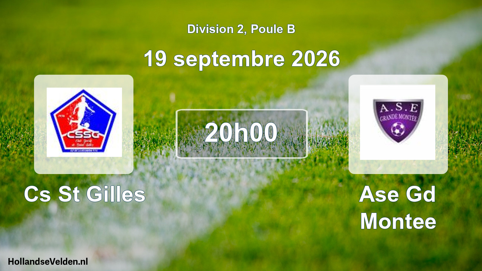 Match programmé: Cs St Gilles - Ase Gd Montee (19 septembre 2026)