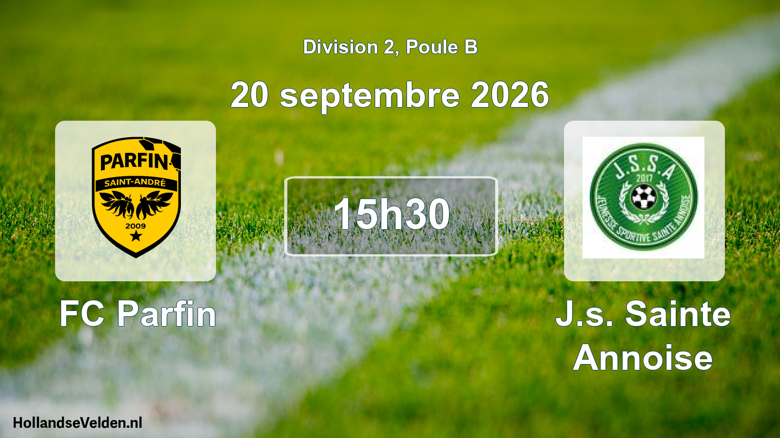 Match programmé: FC Parfin - J.s. Sainte Annoise (20 septembre 2026)