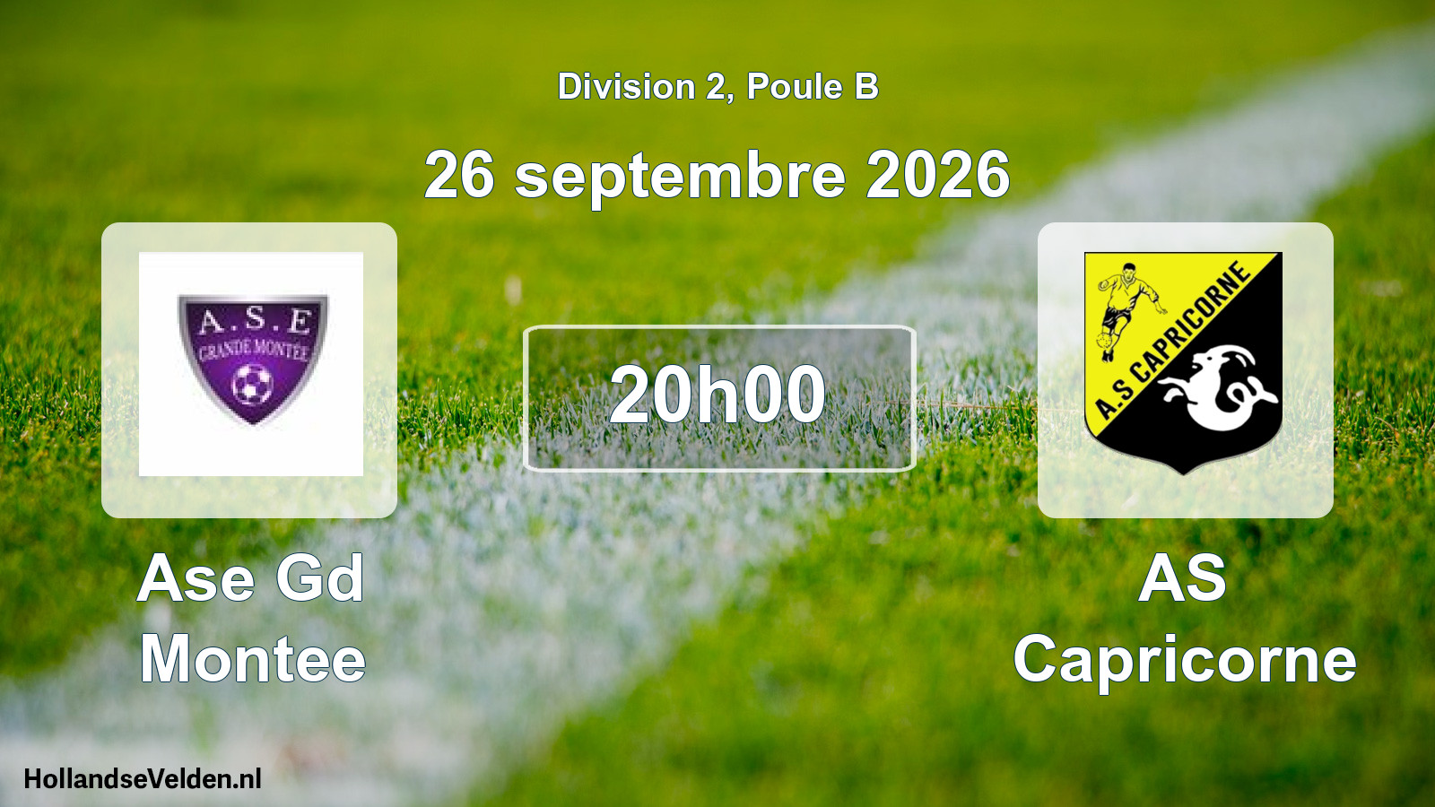 Geplande wedstrijd: Ase Gd Montee - AS Capricorne (26 september 2026)
