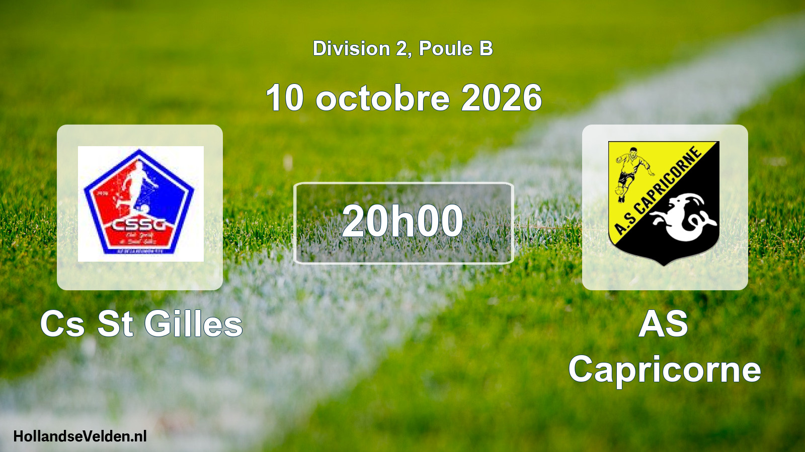 Geplande wedstrijd: Cs St Gilles - AS Capricorne (10 oktober 2026)