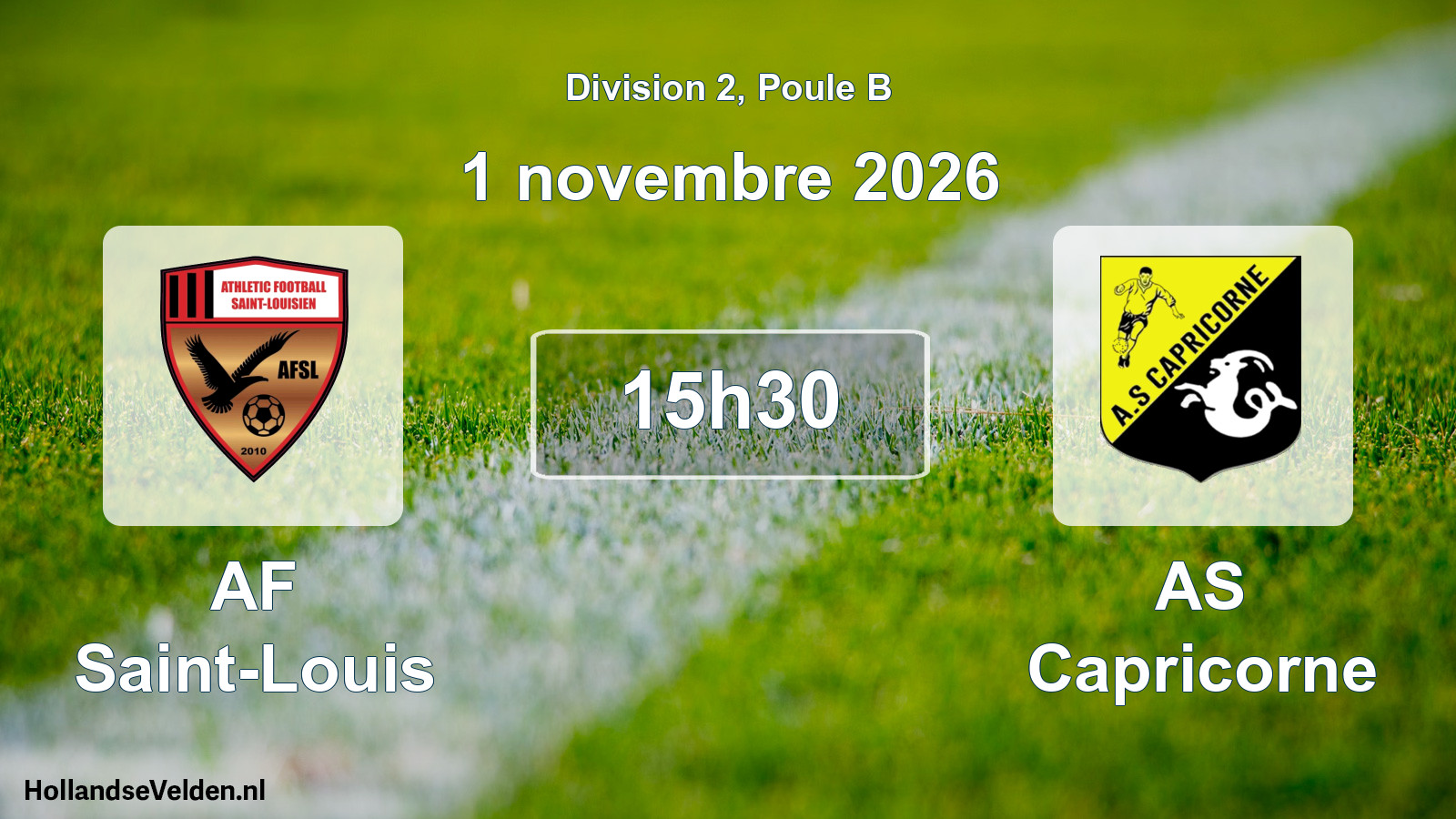 Geplande wedstrijd: AF Saint-Louis - AS Capricorne (1 november 2026)