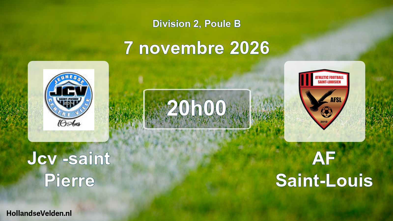 Match programmé: Jcv -saint Pierre - AF Saint-Louis (7 novembre 2026)