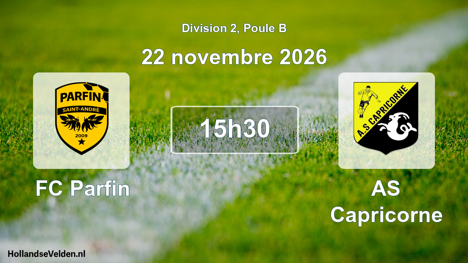 Match programmé: FC Parfin - AS Capricorne (22 novembre 2026)