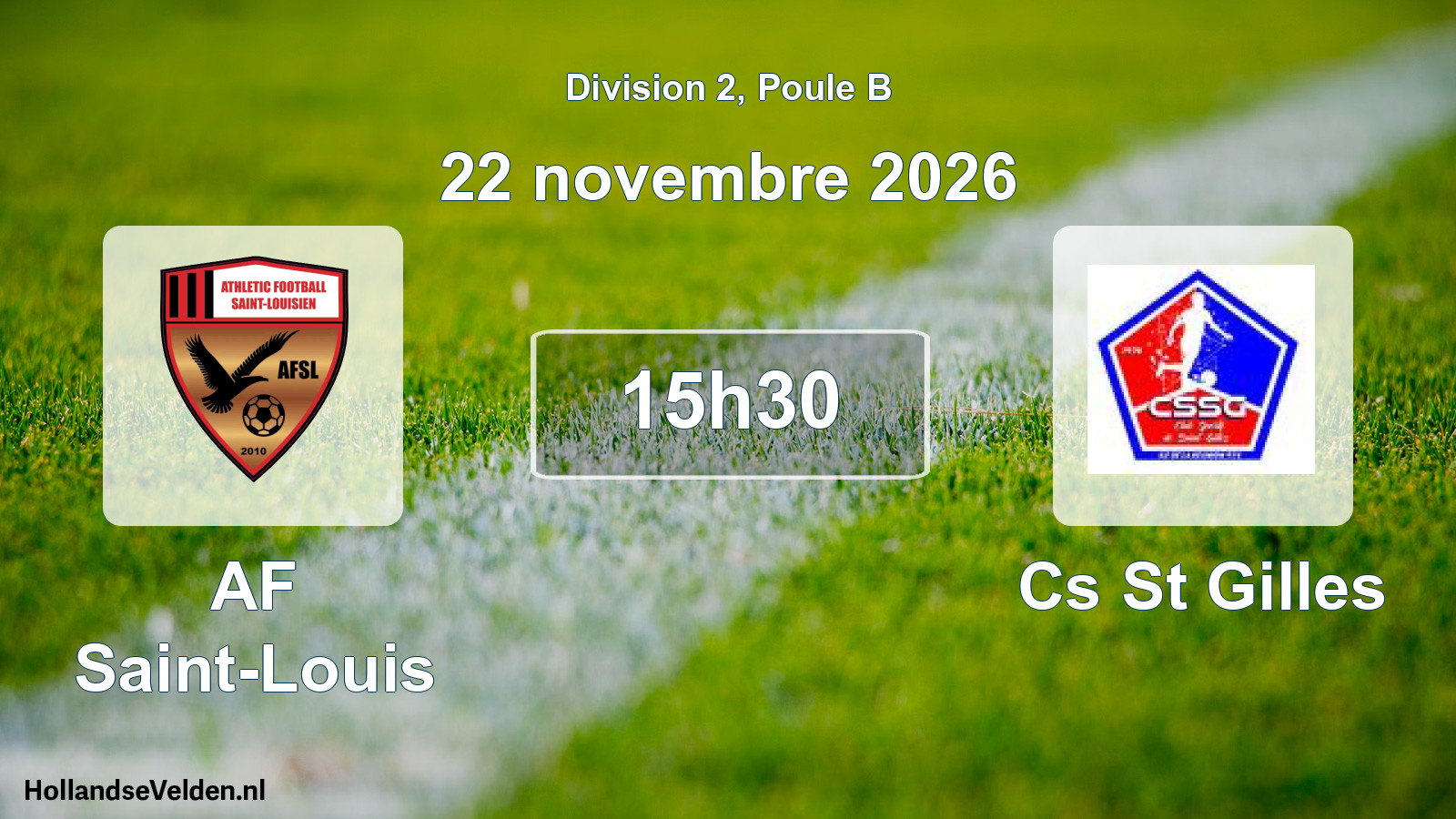 Match programmé: AF Saint-Louis - Cs St Gilles (22 novembre 2026)