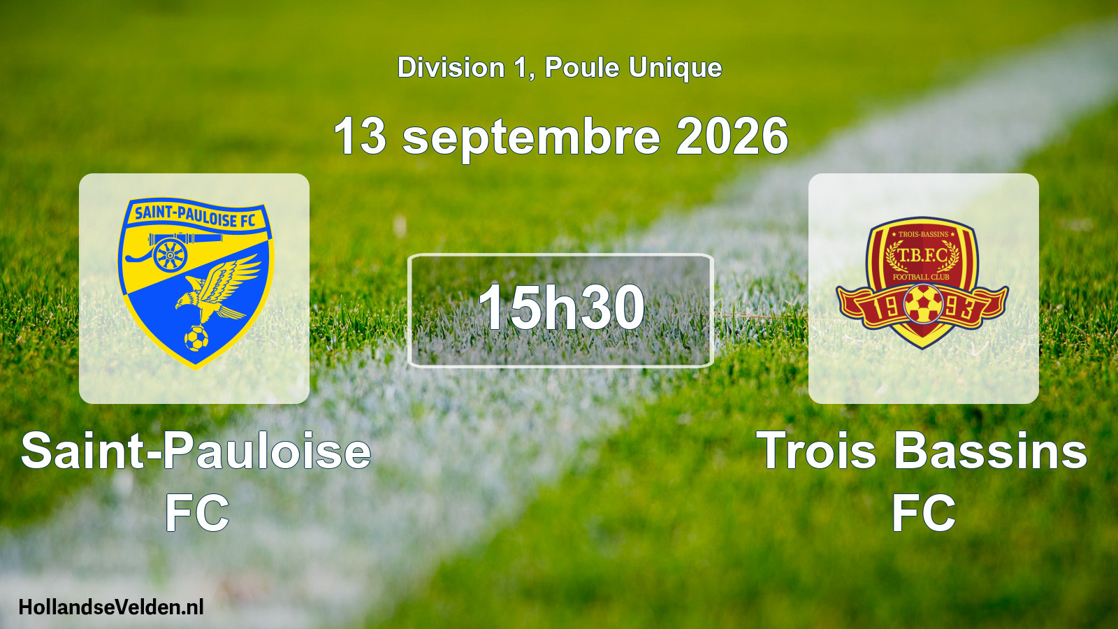 Match programmé: Saint-Pauloise FC - Trois Bassins FC (13 septembre 2026)