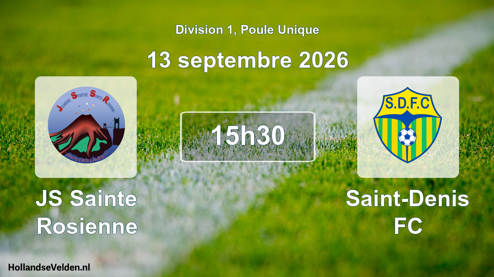 Match programmé: JS Sainte Rosienne - Saint-Denis FC (13 septembre 2026)