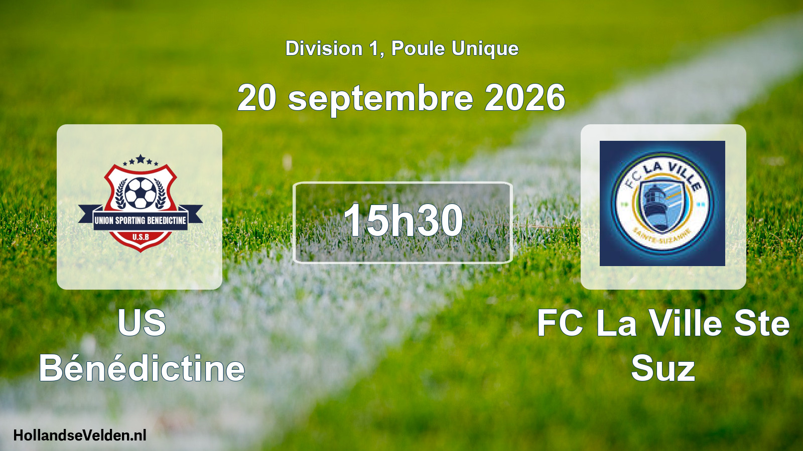Match programmé: US Bénédictine - FC La Ville Ste Suz (20 septembre 2026)