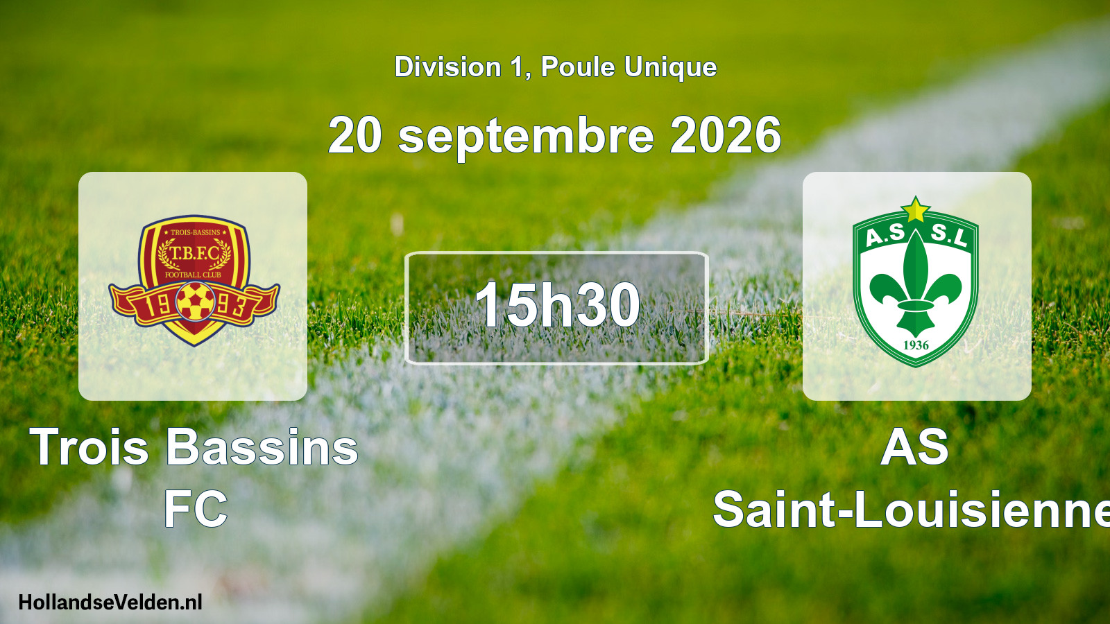 Match programmé: Trois Bassins FC - AS Saint-Louisienne (20 septembre 2026)