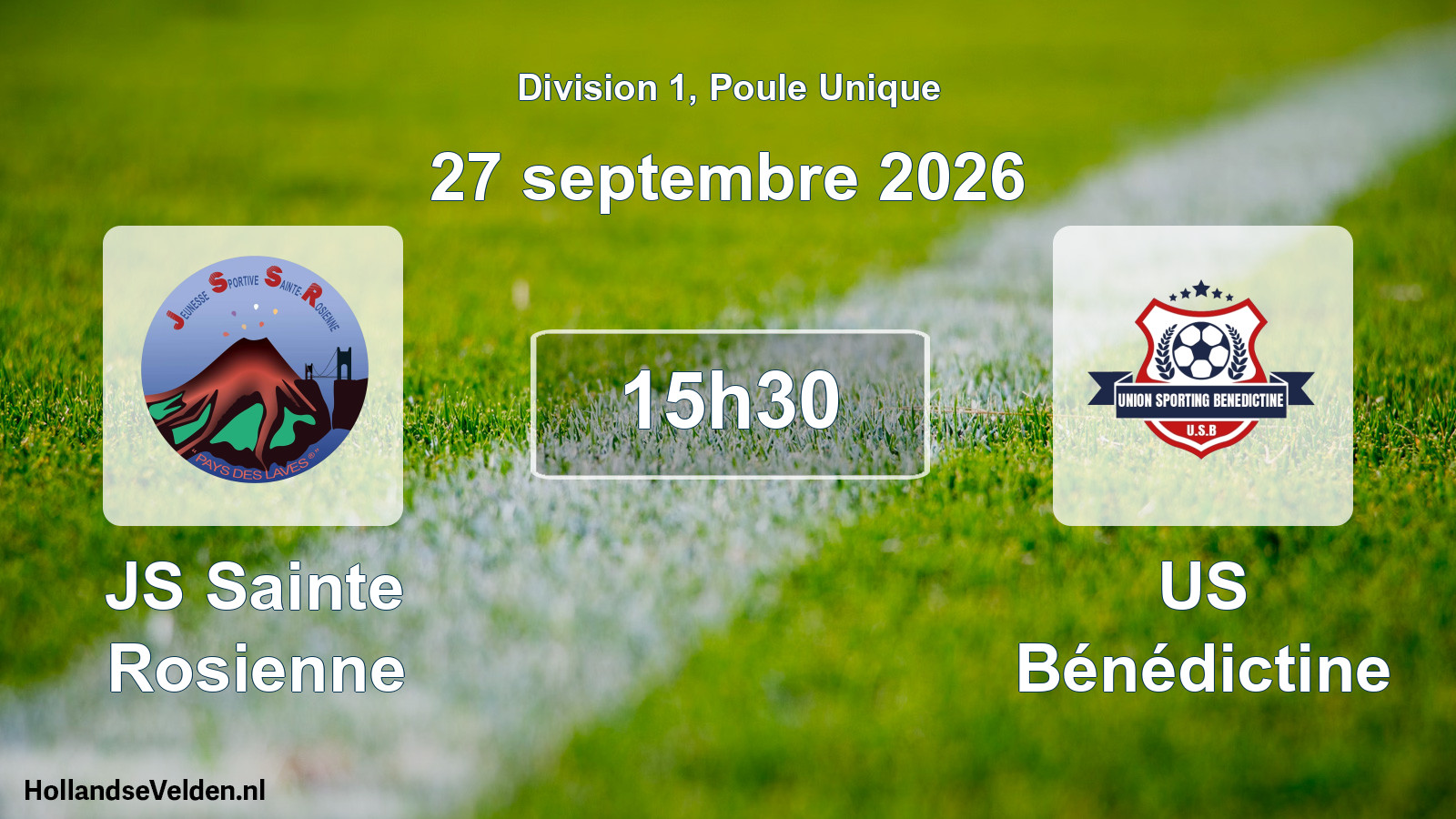 Match programmé: JS Sainte Rosienne - US Bénédictine (27 septembre 2026)